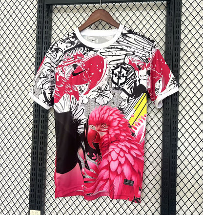 Maillot de foot Brésil perroquet rose concept